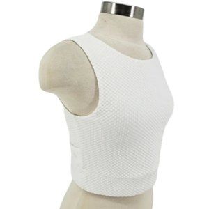 Club Monaco White Waffle Knit Tank Twist Back Size Small